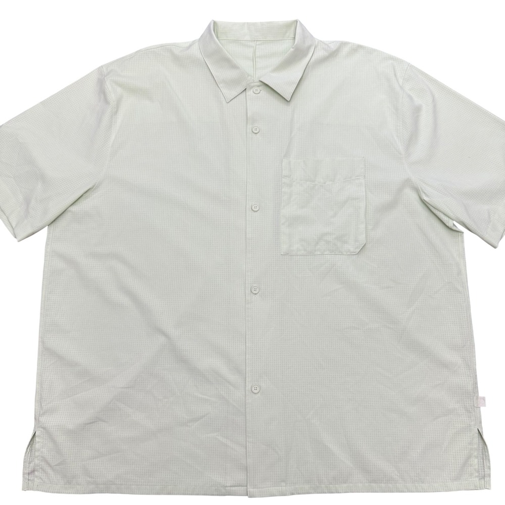 Lululemon Airing Easy Shirt Mens XXL Pale Green Grid Short Sleeve Button Down - Picture 1 of 6